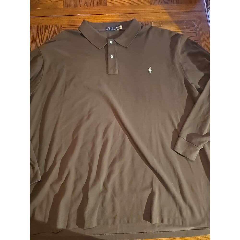 Polo Ralph Lauren Shirt Men 6XB Brown Long Sleeve Cotton Preppy